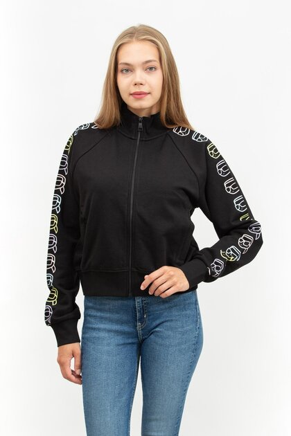 Kadın Fermuarlı Sweatshirt Siyah
