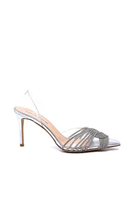Russıan3 Gümüş Şeffaf Kadın Stiletto & Abiye