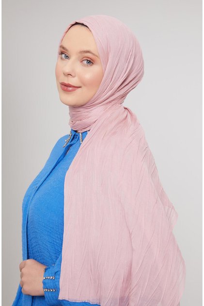 Powder pleated cotton shawl