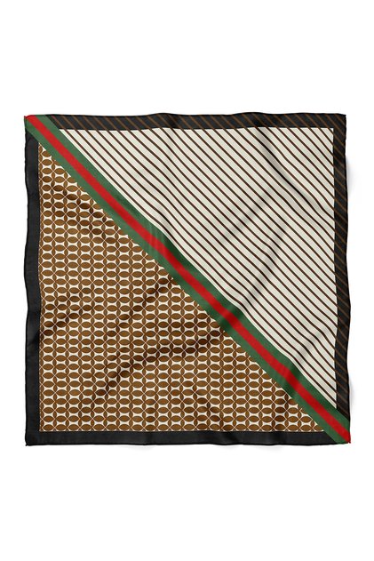 وشاح بنمط هندسي وشريطي مقاس 70x70 سم