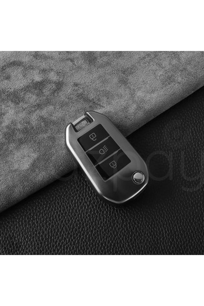 Peugeot Compatible 208, 308, 407, 408, 508, 2008, 3008, 4008, 5008, Rifter, Rcz, Titan Gray Tpu Key Case Cover (Grey)