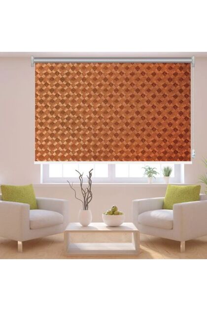 Double-front Chiffon Turkish Roller Window Curtain, Black Backing,