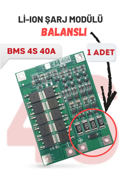 4S 40A 18650 Balanslı Li-Ion Şarj Koruma Devresi
