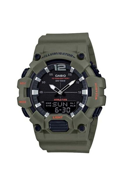 ساعة رقمية بعقارب، مقاومة للماء، موديل HDC-700-3A2VDF - 53 مم - أخضر للرجال