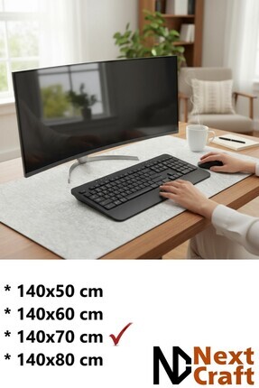 TIERNO Felt Desk Pad Office Desk At Extra Large Gray Ouse Pad Non - View #6