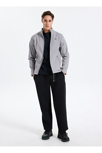 Reebok CN 10901 BAST SOFTSHELL Gri Regular Fit Düz Erkek Zip Ceket