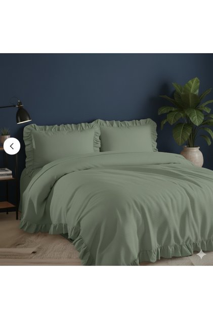 100% Natural Cotton Double Ruffled Duvet Cover Set 200X220 cm