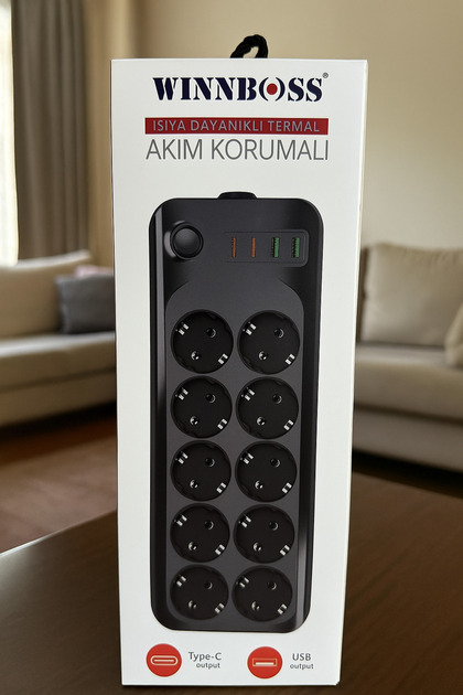 Genel Markalar 3423 – 10'lu Akım Korumalı Priz (USB + Type-C