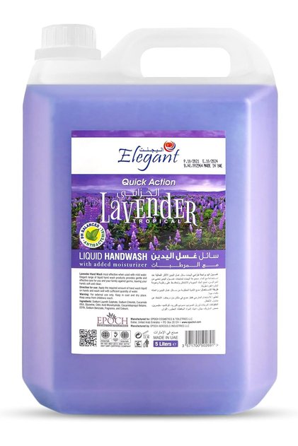 Elegant Hand Wash Liquid Refill - 5 Liter - Lovely LAVENDER - Effective Germ Protection