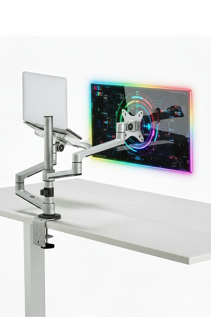 Std72024Mlg Aluminum Monitor Holder with Support for 11-17 Inch Notebooks and 17-32 Inch Monitors