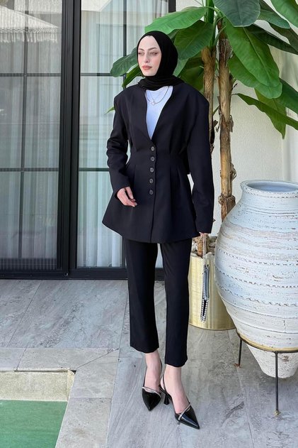 Pensli Jacket-Pants Two-Piece Suit Black