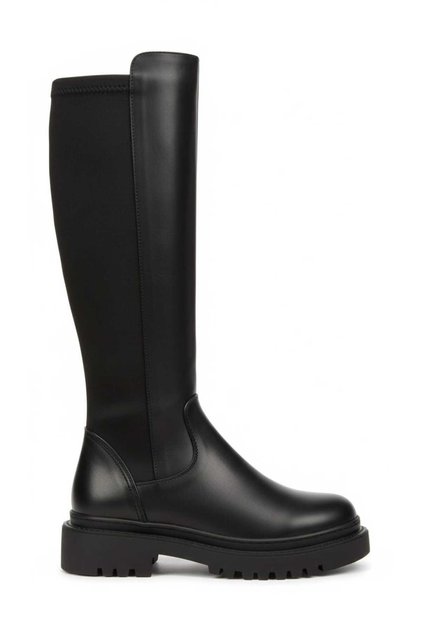 Women's Black Comfortable Boots with Thick Soles Polydaglic Flat