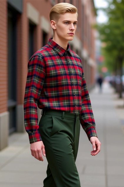 Men's Regular Fit Plaid Flannel Shirt Offers Everyday Elegance and Functional Durability with Aesthetic Appeal