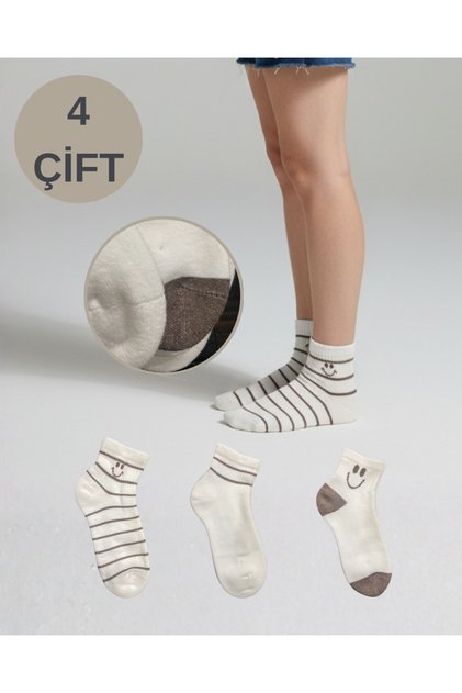 4-Piece Burun Stitch-Free Women's Towel Socks