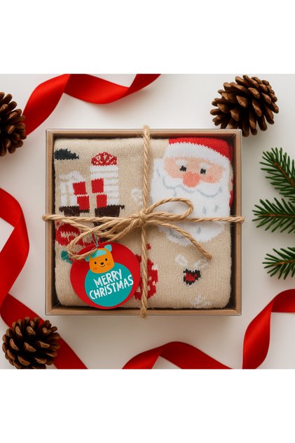 Acetate Boxed Christmas Gift – Colorful Winter Socks in Stylish Packaging 🎁