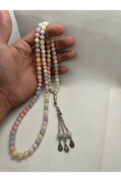 Doğaltaş Morganit Taşı 99'luk 8mm Namaz Tesbihi