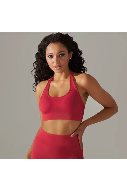 Bustieră sport pentru femei din material elastic, neagră – 361