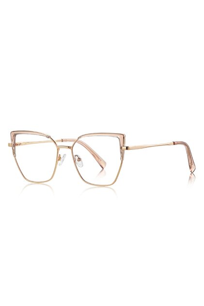 Ochelari de protecție împotriva luminii albastre pentru femei, rame metalice, 3156, design modern, set autocolante, roz;auriu