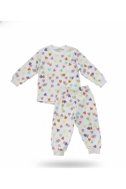 Girl's Pajama Set Heart Printed
