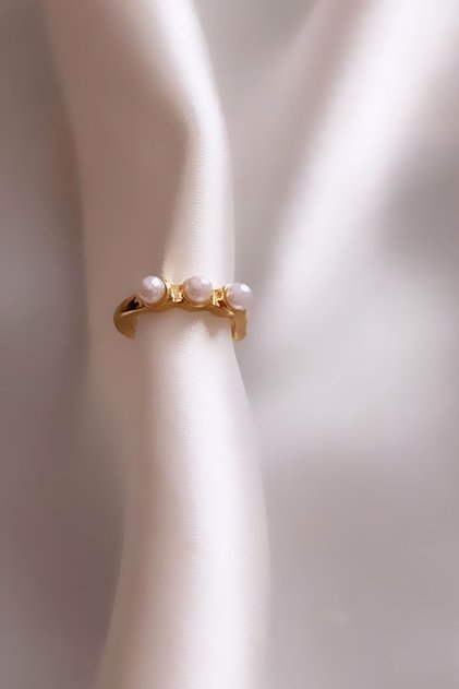 Three Pearl Cartilage Earrings