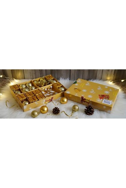 Ert-Yil-25221 New Year Tree Ornament Gold 24 Pieces Paper Boxed P/Ç/T/B