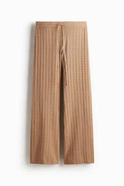 Cable-knit trousers