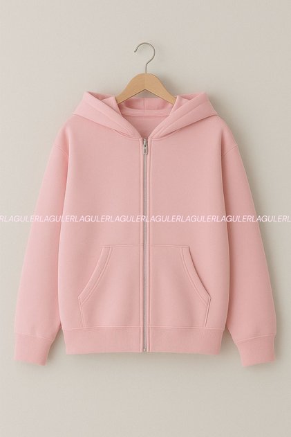 Unisex Winter Fleece-Lined Non-Pilling Zippered Pocket K Hooded Plain Hoodie Jacket