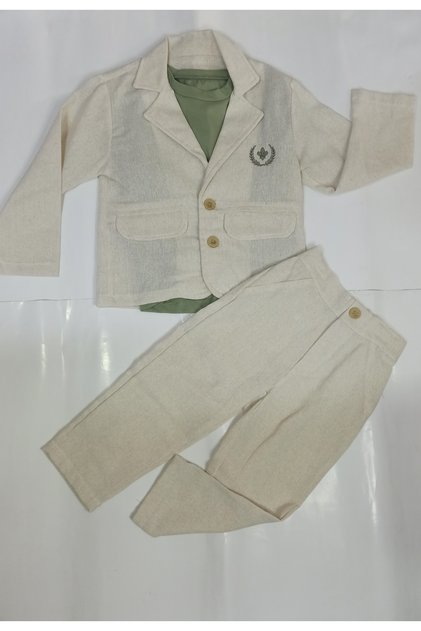 Keten 3-Piece Men's Set with Jacket and Trousers, 100% Cotton