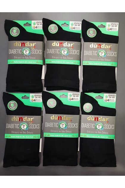 جوارب PLUS UNISEX BAMBOO DIABETIC بدون خياطة لجميع الفصول، 6 قطع، جوارب كاندي