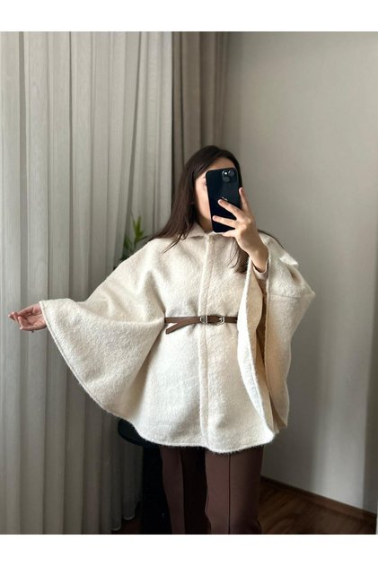 SURA YAKA DÜĞMELİ KEMERLİ PANÇO 4004