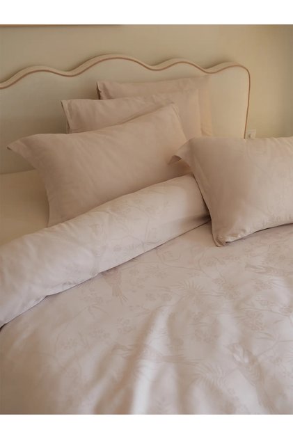 Noire Double Sheeted Premium Cotton Satin Duvet Cover Set (6 Pieces) (260X240)