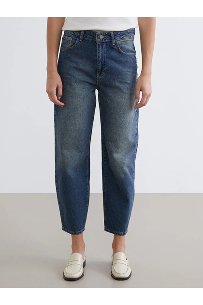 Lcw Jeans Indigo Barrel Fit Women's Jean Pants