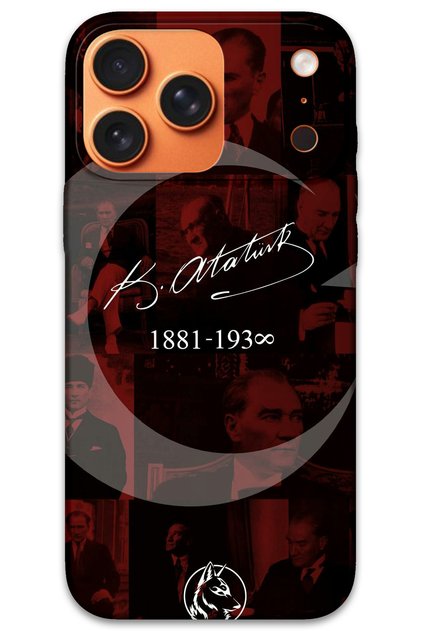 iPhone 17 Pro Case Hd Pattern Printed Back Cover - Ataturk Crescent and Star