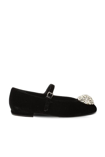 Velvet Crystal Stone Ballerina 244 Velluto Nero (Velvet Black)