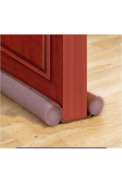 Twin Door Draft Stopper, Double Side Under Door Bottom Seal Strip, Noise Blocker, 10x95cm, B