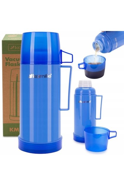 Sticlă termică termos 1000 ml cu inserție de sticlă și capac