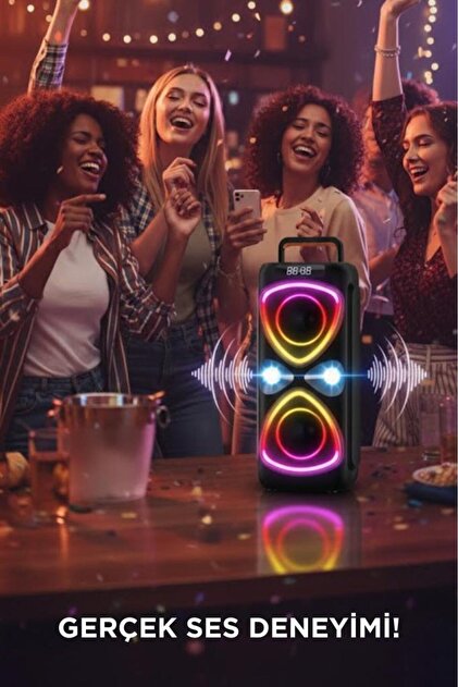 Torima Bluetooh Hoparlör Mikrofonlu Led Işıklı Parti Speaker D78