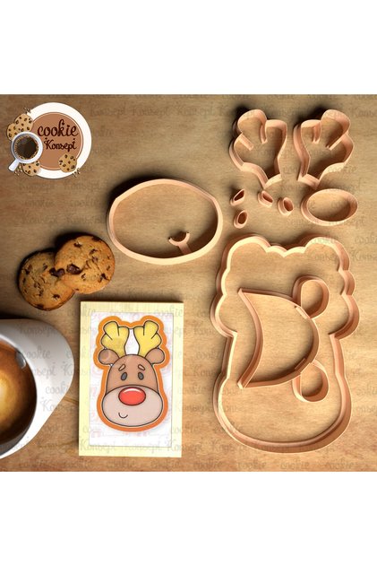 Deer # 12 |   Christmas Cookie, Dough and Clay Compatible Mold Set