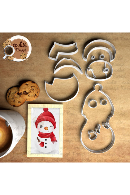 Snowman # 7 | Christmas Cookie, Dough and Clay Compatible Mold Set