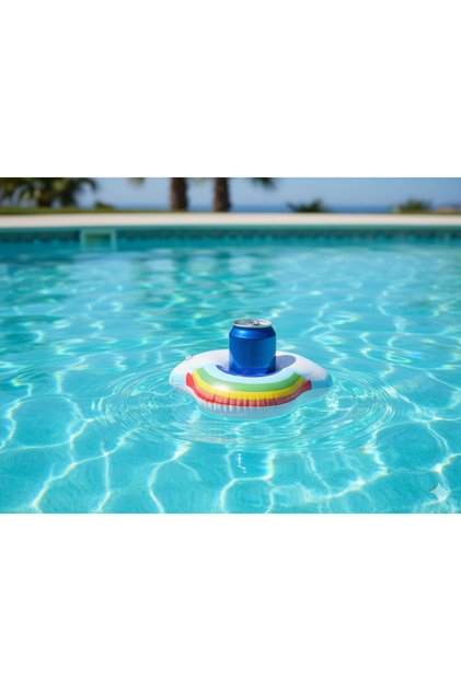 Rainbow Cup Holder Inflatable - Floating Drink Holder - Cloud Cup Holder - Inflatable Sea Cup Holder