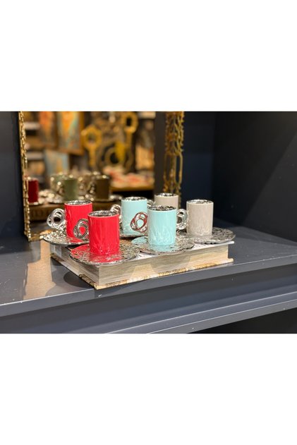 Mikasa Moor Lalin Renkli Silver 6lı Kahve Fincanı Seti 90cc