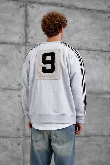 Men's Sweatshirt Nmrc Strip Number 9 Gray Oversize