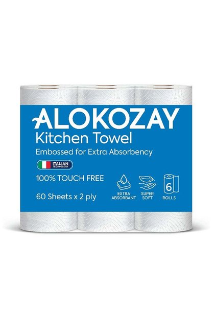 Alokozay Kitchen Towel Extra Absorbent 60 Sheets 2 Ply 6 Rolls