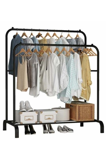 BLOOMING TIME Double Row Of Simple Hangers, Strong Load-Bearing Capacity, With A Layer Of Shelving,