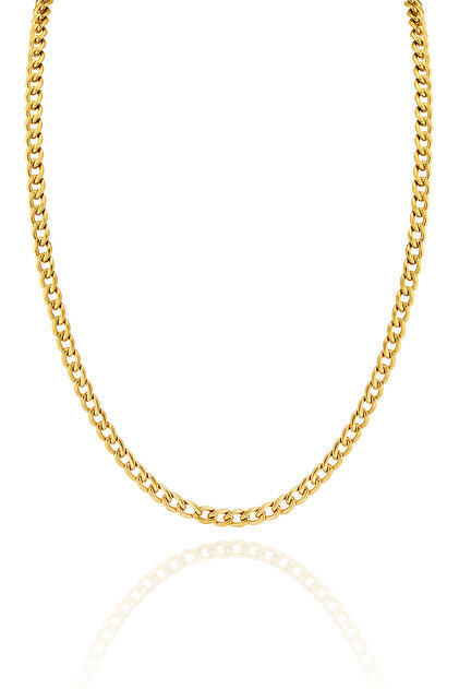 Fine Crushed Gold Plated Stainless Steel Gourmet Chain