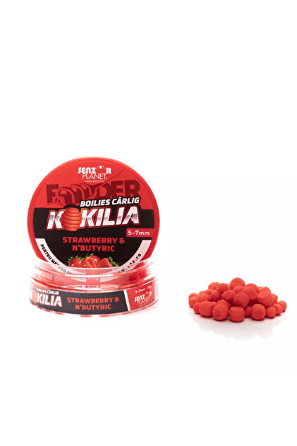 Boilies Kokilia Method Feeder Hook Căpșuni și N-Butiric 5-7mm 30g