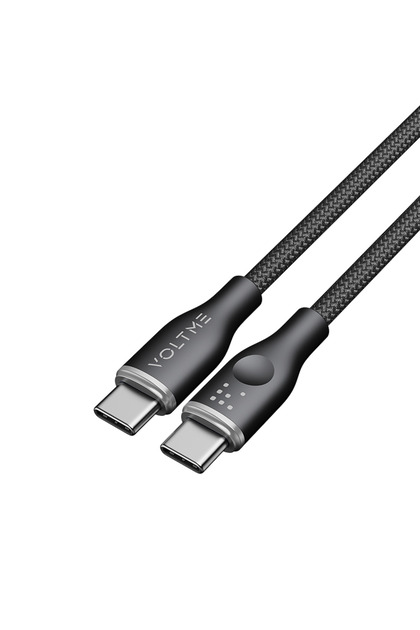 كابل نايلون من سلسلة Rugg من USB-C إلى USB-C بطول 1 متر وقوة 60 واط - أسود