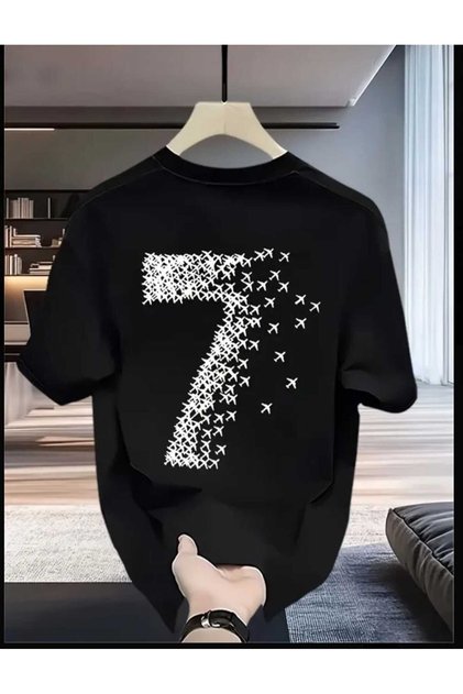 7 Number T-Shirt with Airplane Figure