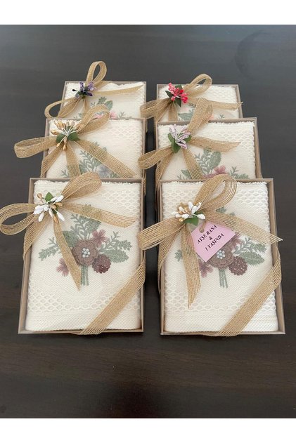 Boxed, Decorated, Gift-Quality Towels, Very Stylish, High Quality, Showcase-Worthy 6-Piece Towel Set