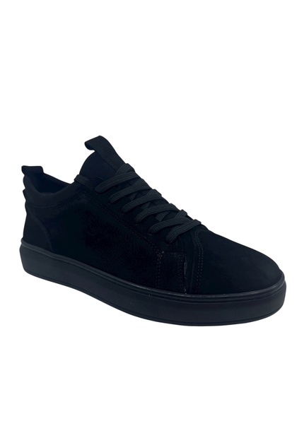 Black Nubuck Stretch Sneaker